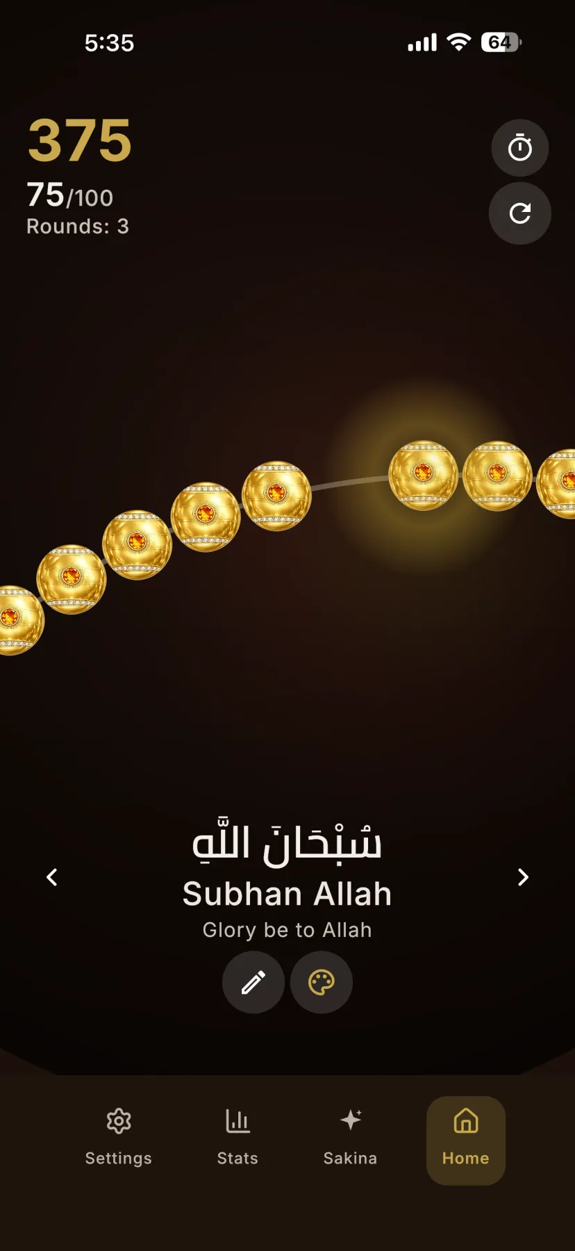 Misbaha — App displayed in an iPhone-style device mockup